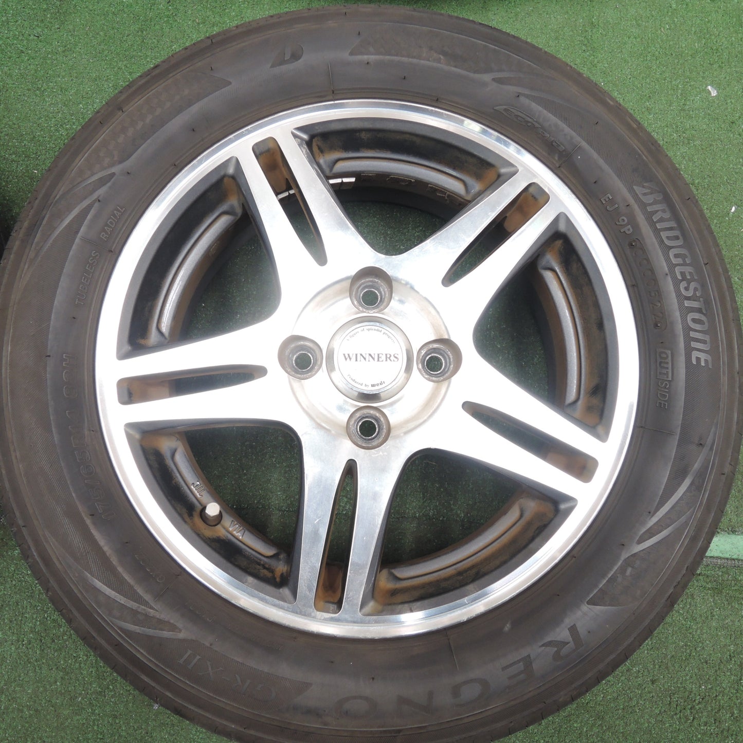 *送料無料* バリ溝！22年！9分★175/65R14 ブリヂストン レグノ GR-X2 WINNERS weds ウィナーズ 14インチ PCD100/4H★4021708HAノ