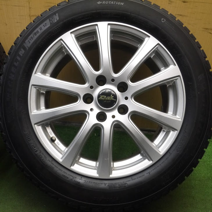 *送料無料* 超バリ溝！21年！ほぼ10分★スタッドレス 215/60R17 ミシュラン X-ICE SNOW ZACK JP-101 MONZA 17インチ PCD114.3/5H★4011508Hス