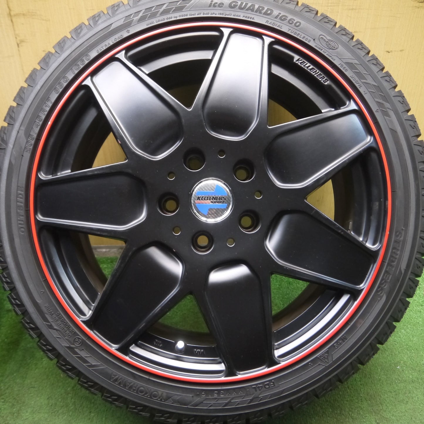 *送料無料* バリ溝！キレイ！9.5分以上★MINI ミニ 等 KELLENERS Sport 205/45R17 スタッドレス ヨコハマ アイスガード iG60 ケレナーズ PCD112/5H★4022715Hス