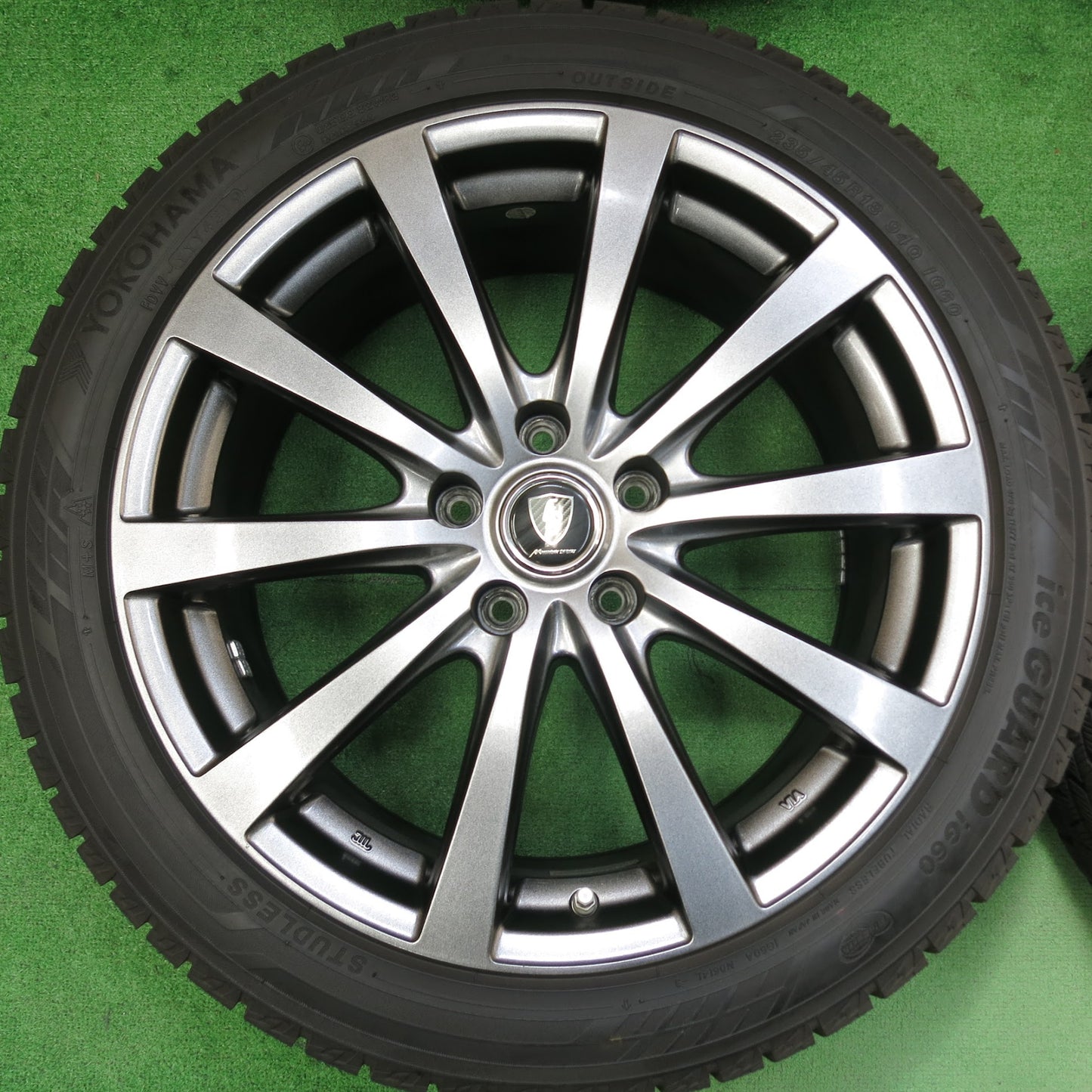 [送料無料]バリ溝！19年！キレイ！9.5分以上★スタッドレス 235/45R18 ヨコハマ アイスガード iG60 MANARAY SPORT マナレイスポーツ PCD114.3/5H★3041903ヒス