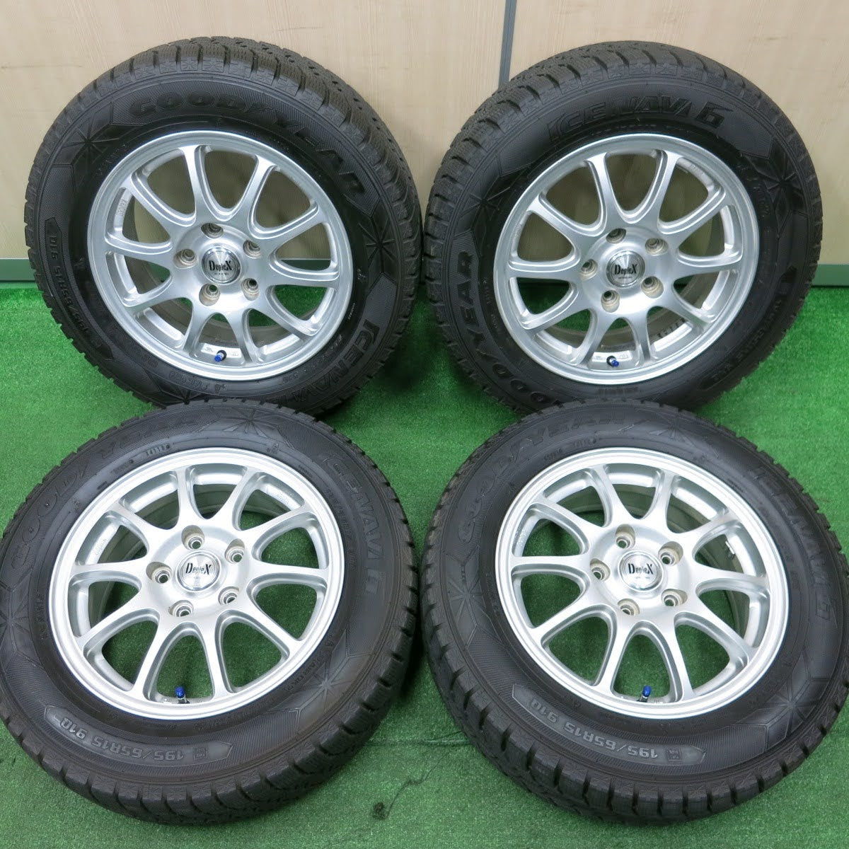 [送料無料]バリ溝！9分★スタッドレス 195/65R15 グッドイヤー アイスナビ6 DepleX 社外 アルミ 15インチ PCD114.3/5H★3102106HAス