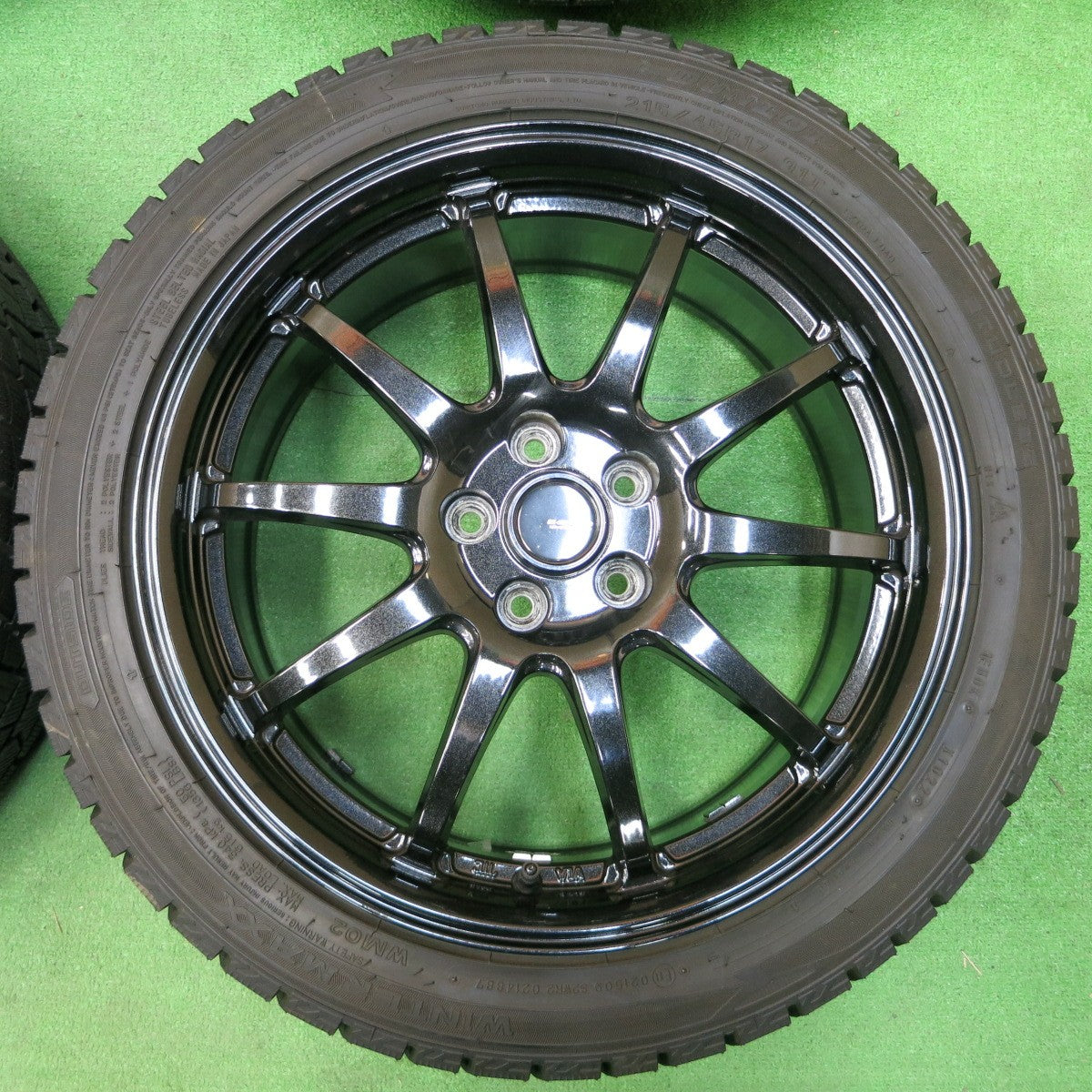 *送料無料* バリ溝！22年！9.5分以上★86 BRZ等 215/45R17 スタッドレス ダンロップ ウインターマックス WM02 G-SPEED PCD100/5H★4022610イス