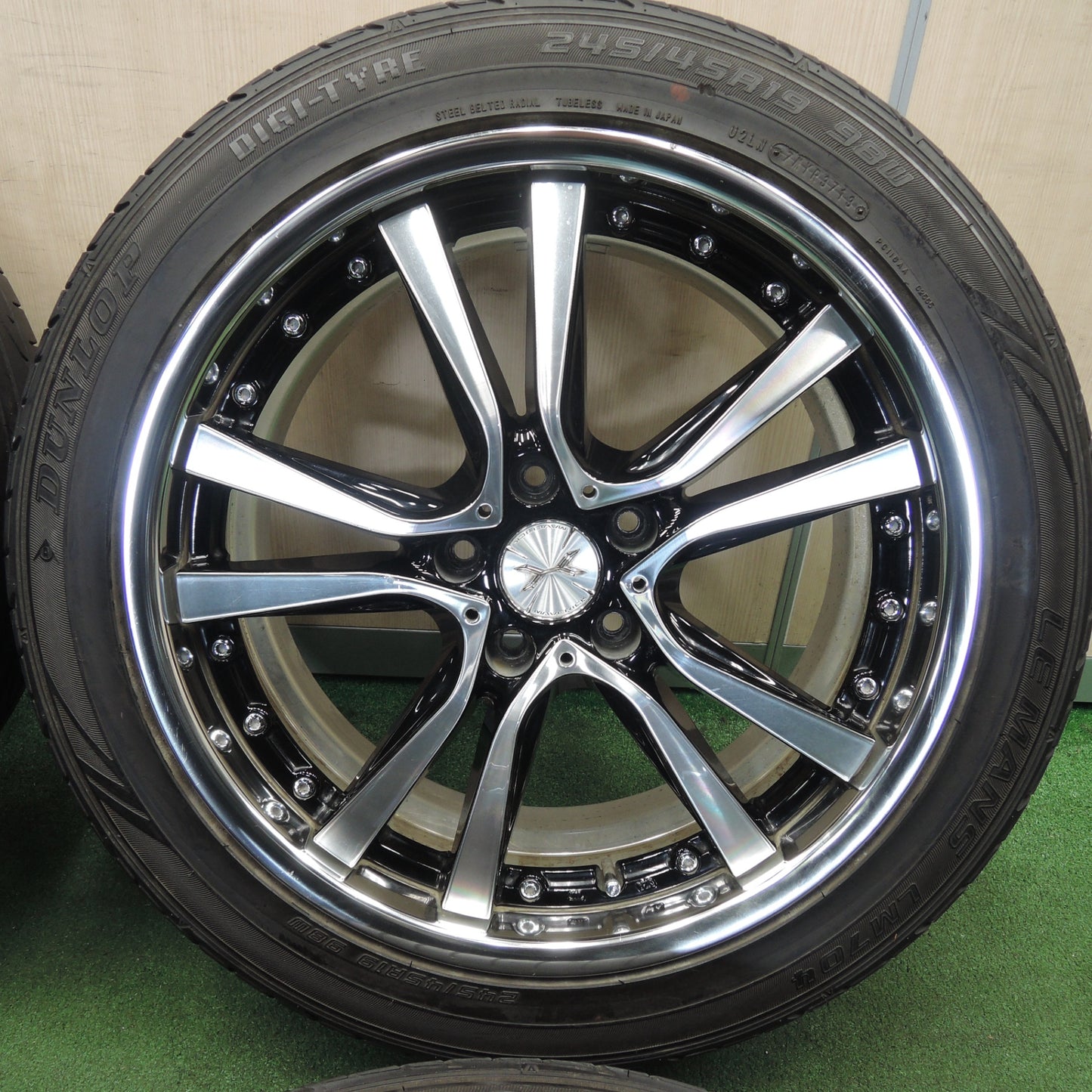 *送料無料* 4本価格★MAVERICK マーベリック 405S CURLフランジ SL 245/45R19 ダンロップ LE MANS LM704 PCD114.3/5H★4030601TNノ