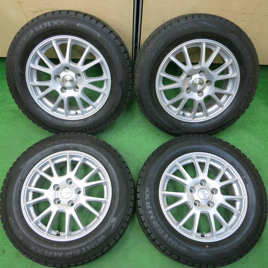 *送料無料*バリ溝！20年！キレイ！9.5分★スタッドレス 205/65R16 ダンロップ ウインターマックス WM02 VTO 社外 アルミ 16インチ PCD114.3/5H★3121910イス