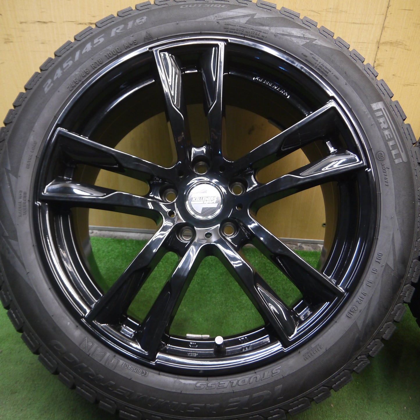 *送料無料*キレイ★BMW 等 KELLENERS 245/45R18 スタッドレス ピレリ アイスアシンメトリコ ケレナーズ sport  PCD112/5H★3110108Hス