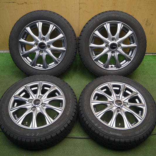 *送料無料*バリ溝！20年！キレイ！9分★スタッドレス 155/65R14 トーヨー オブザーブ ガリット GIZ LUTZ 社外 アルミ 14インチ PCD100/4H★4011002Hス