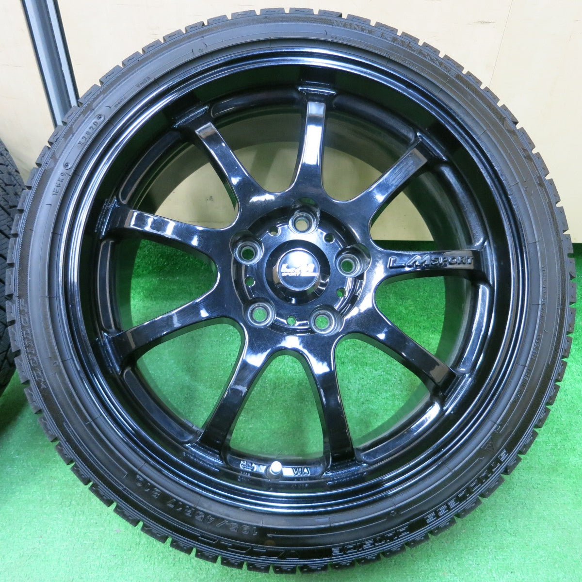 *送料無料* バリ溝！20年！9.5分★スタッドレス LM SPORT 195/45R17 ダンロップ ウインターマックス 03 LMスポーツ 17インチ PCD114.3/5H★4021706イス