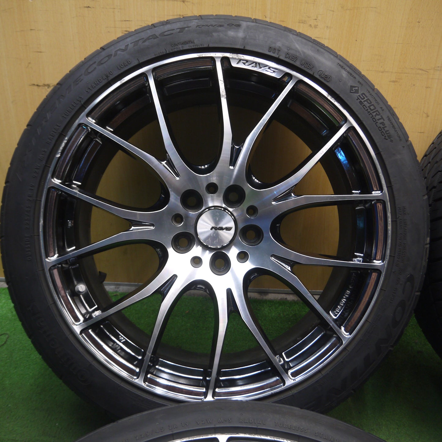 *送料無料*4本価格！20年★RAYS HOMURA 2×7 225/45R19 コンチネンタル SPORTPLUS+ レイズ ホムラ 19インチ PCD114.3/5H★3112502KAノ