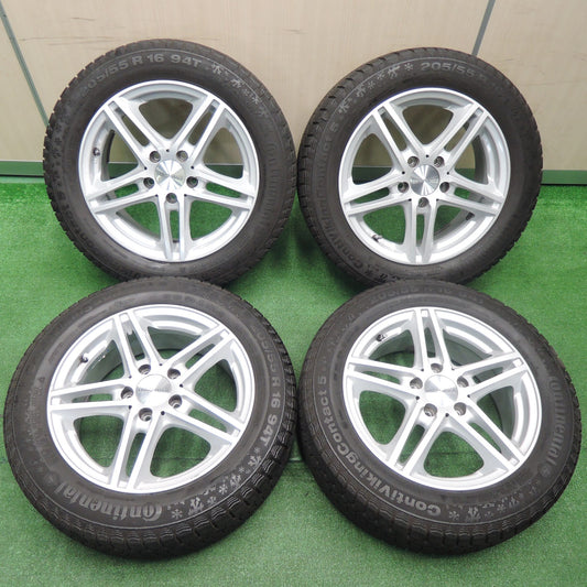 [送料無料]バリ溝！綺麗！9分★ワーゲン 等 205/55R16 スタッドレス EURO FORSCH コンチネンタル コンチバイキング コンタクト5 16インチ PCD112/5H★3092701NJス