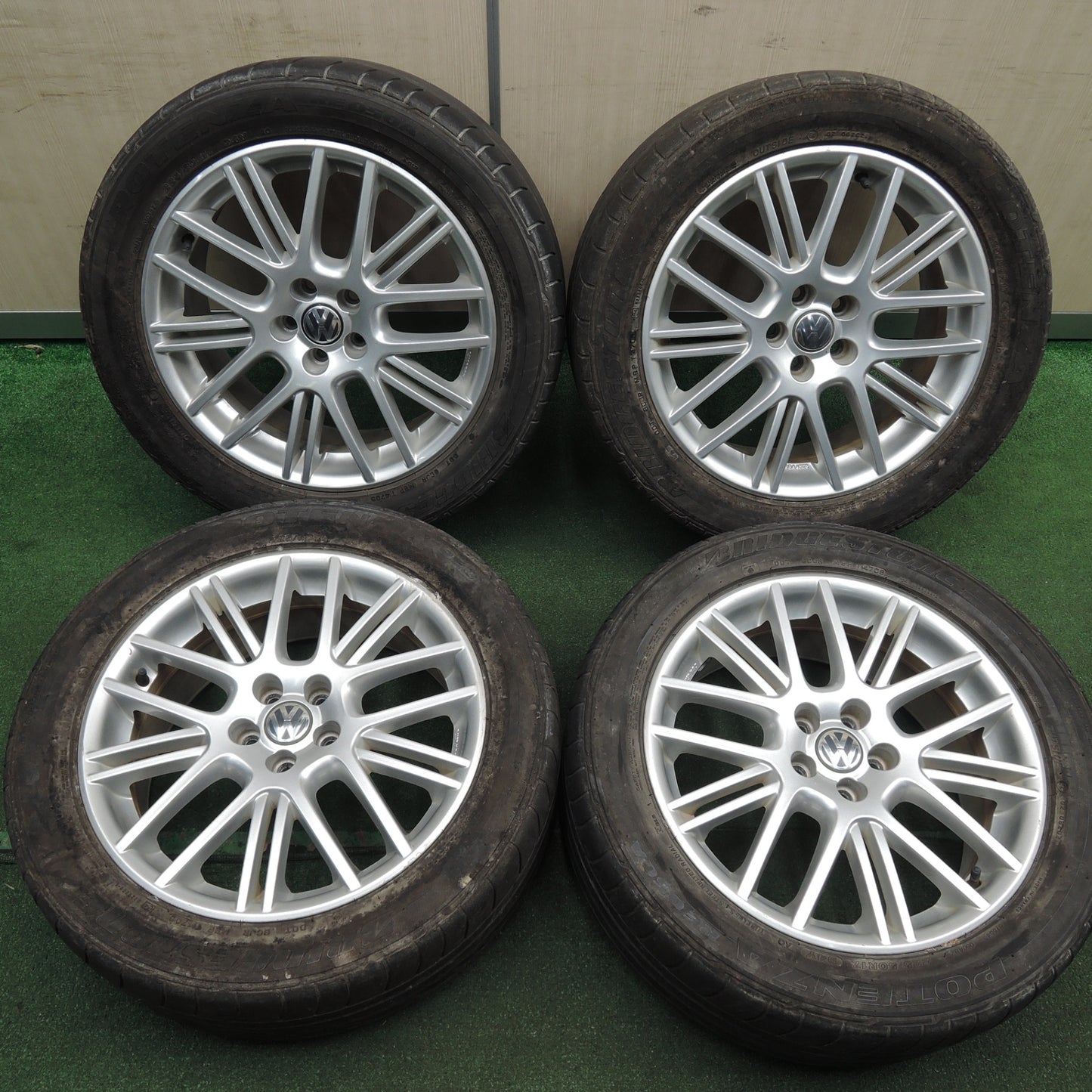 *送料無料* 4本価格★ワーゲン シャラン 純正 BORBET 225/50R17 ブリヂストン ポテンザ RE050A 17インチ ボルベット PCD100/5H★4020309HAノ